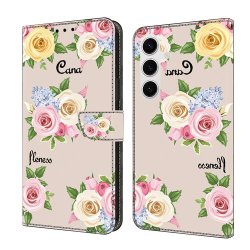 Samsung Galaxy A16 5G Fresh Painted Leather Phone Case - Colored Flowers